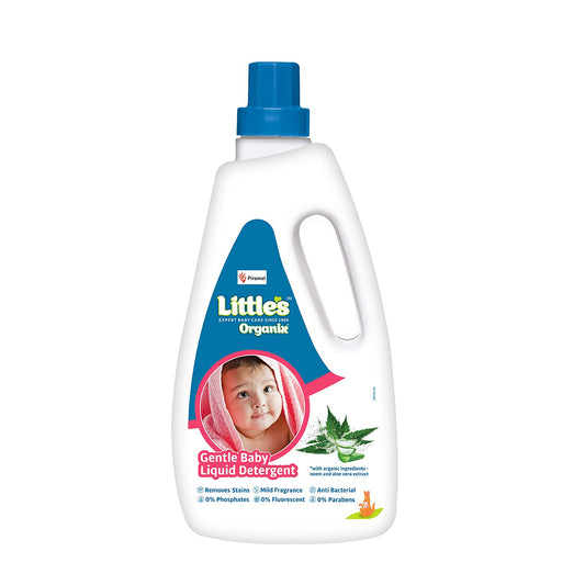 Little's Organix Gentle Baby Liquid Detergent  | Enriched with Aloe Vera and Neem extracts | Free from Parabens, Phosphates, Brighteners & Bleach - 1L