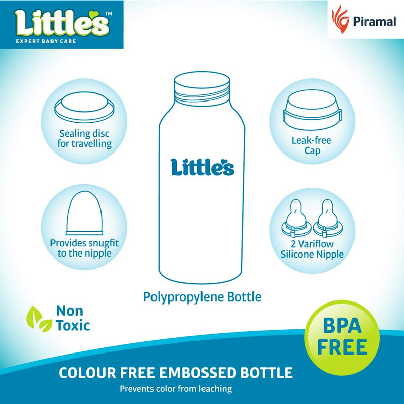 Littles Classic Maxi Feeding Bottle | Patented Nipple Design- 240 ml