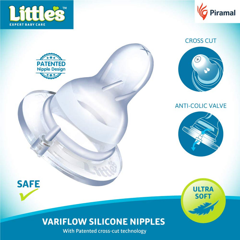 Littles Classic Maxi Feeding Bottle | Patented Nipple Design- 240 ml