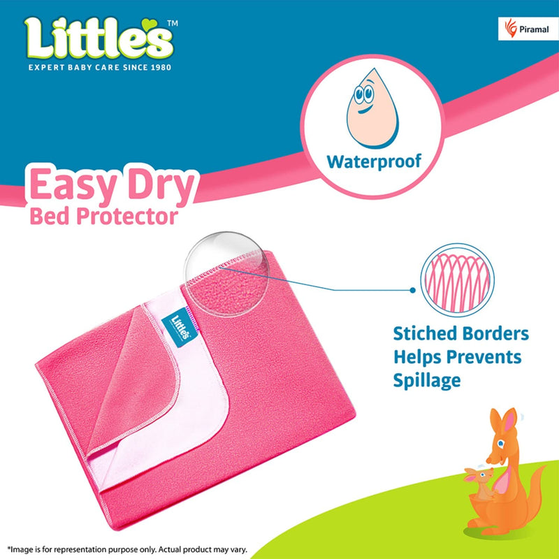 Little's Easy Dry Cotton Bed Protector - Pink