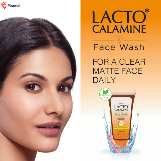 Lacto Calamine Vitamin C face wash with Aloe Vera & Niacinamide for bright and glowing skin | Exfoliates skin, reduces pigmentation, No parabens, no sulphates – (100 ml ), Orange