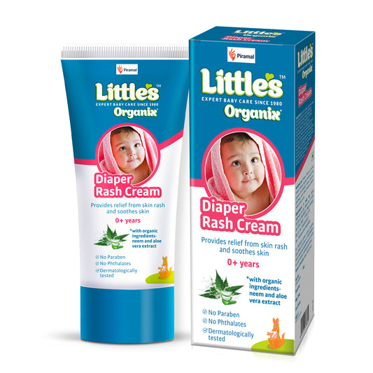 Little's Organix Diaper Rash Cream, with Organic Ingredients (Aloe Vera and Neem extract), Dermatologically Tested, White 50g