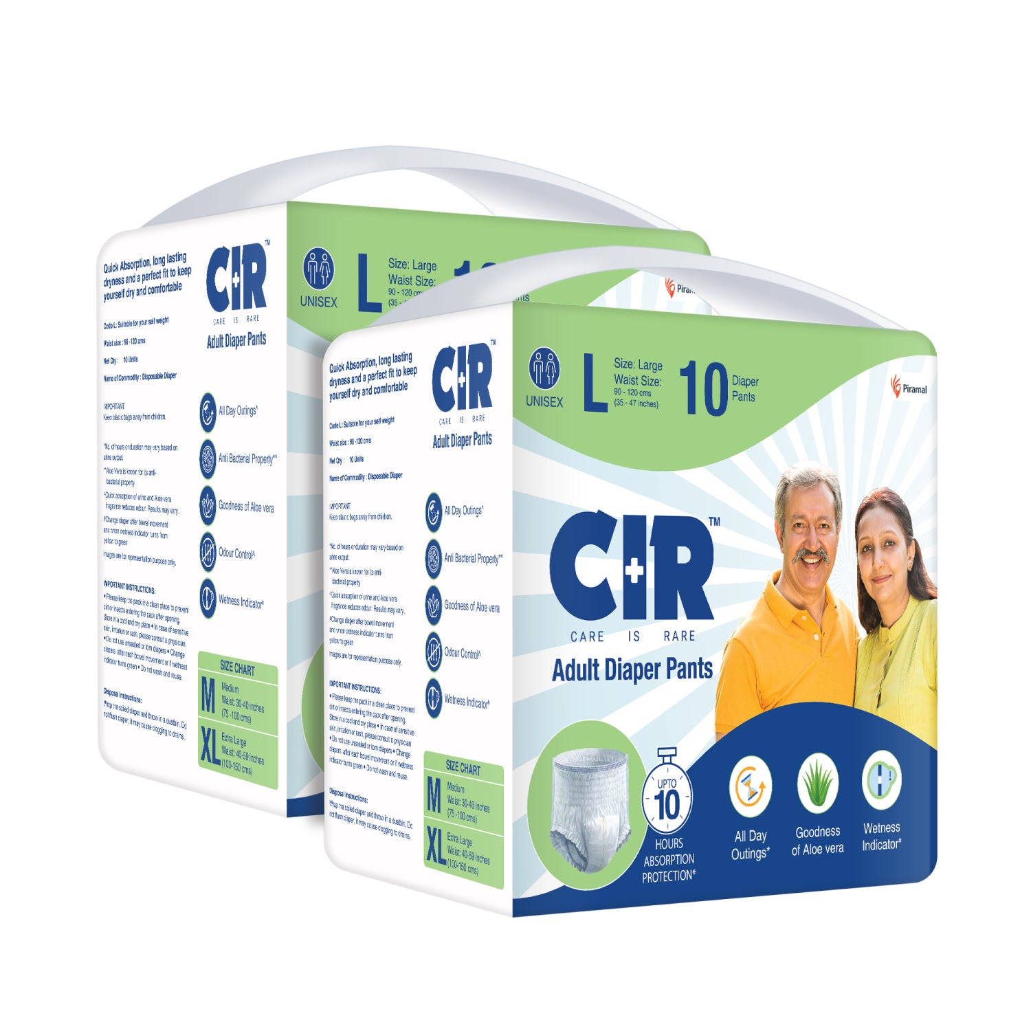 CIR Adult Diaper Pants Unisex with Wetness Indicator I Odour Control - (M, L & XL)