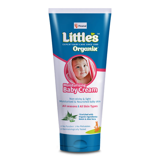Little's Organix Moisturising Baby Cream 200g | Dermatologically tested | With Organic Aloe Vera & Neem | All skin types | Moisturizes and soothes Dry skin | Non- sticky & light formulation