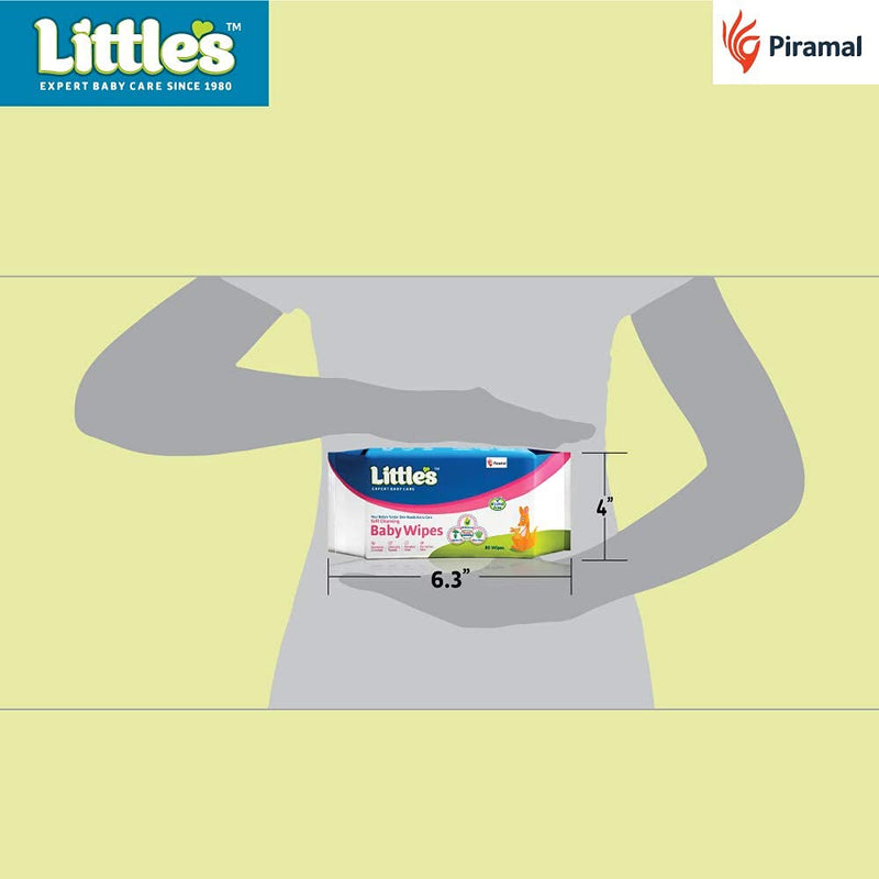 Little's Soft Cleansing Baby Wipes | Contains Aloe Vera & Jojoba Oil -(30 Wipes*5)