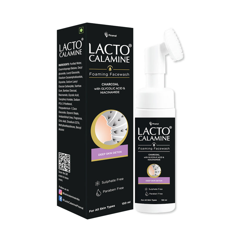 Lacto Calamine Charcoal Foaming Face wash | Sulphate free Face wash