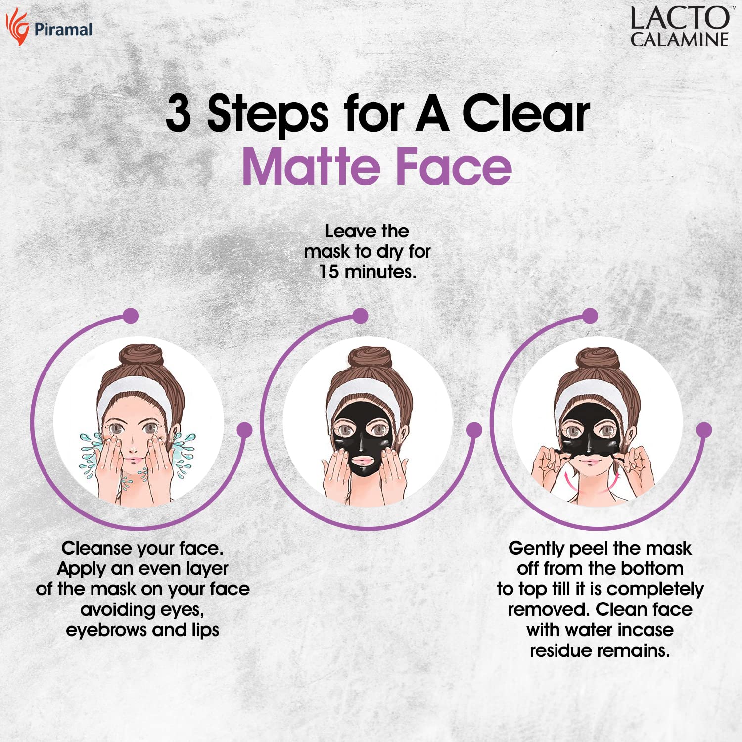 Lacto Calamine Face Peel Off Mask | Activate Charcoal & Vitamin E