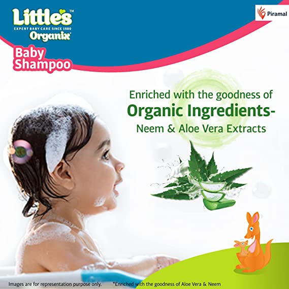 Little's Organix Baby Shampoo | Contains Organic Aloevera and Neem Extract-400gm