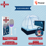 Tri-Activ Mosquito Net for Single Bed I Premium Machardani - Blue