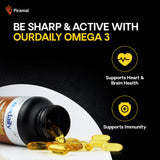 Ourdaily Omega 3 Fish Oil Gel | Soft Gelatin Capsules | For Heart, Brain & Bone Health