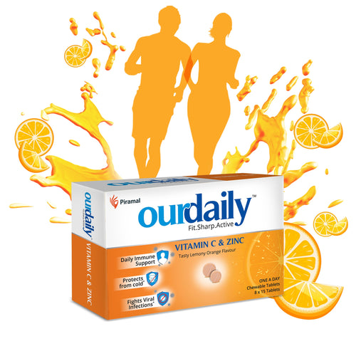 Ourdaily Zinc & Vitamin C Chewable Tablets | Builds Immunity Against Viruses & Cold