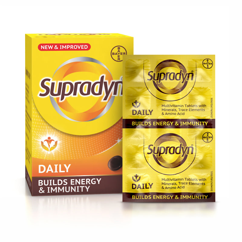 Supradyn Daily Multivitamin Tablets for Men & Women with Essential Zinc , 12 Vitamins, 5 Trace Elements for Daily Immunity & Energy - 15 Tablets