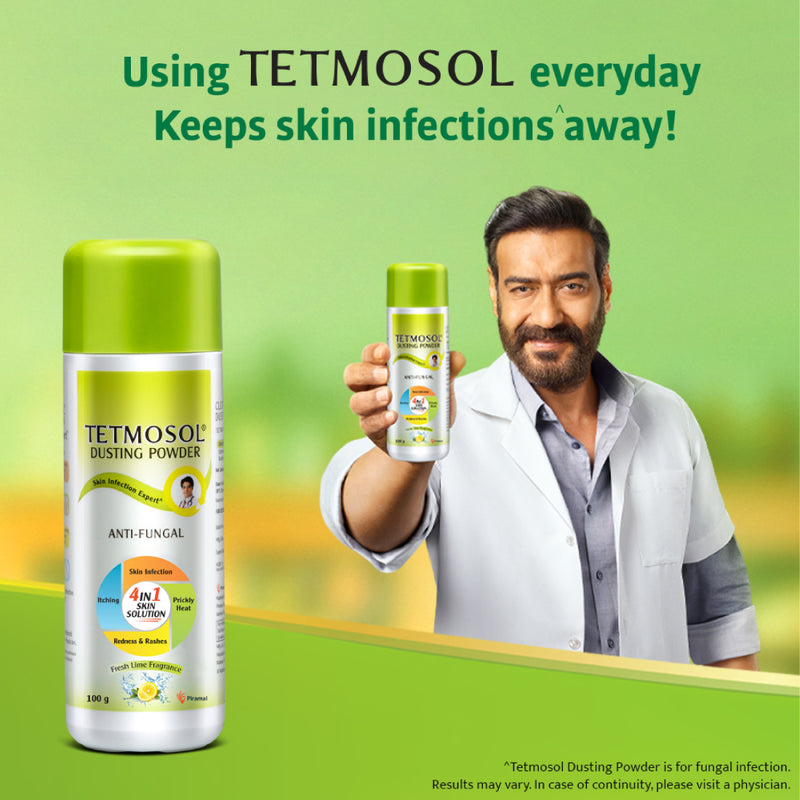 Tetmosol Antifungal Dusting Powder | 4 in 1 Action | Fights Skin Infections-100 gm