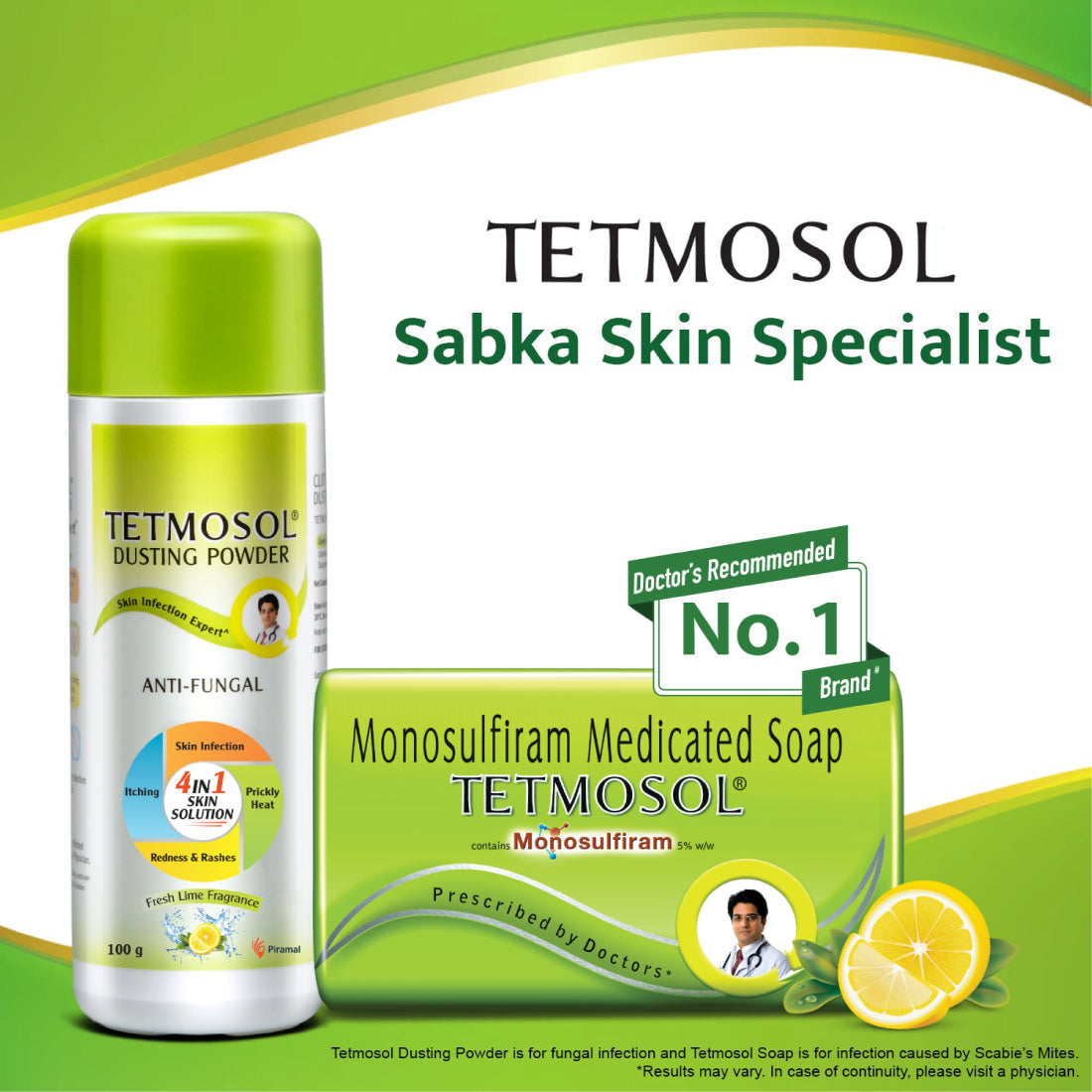 Tetmosol Antifungal Dusting Powder | Fights Skin Infections - 100 gm