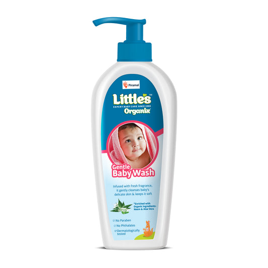 Little's Organix Gentle Baby Wash 400ml - Pump Pack | Dermatologically tested | Baby Body Wash with Organic Aloe Vera & Neem | All skin types