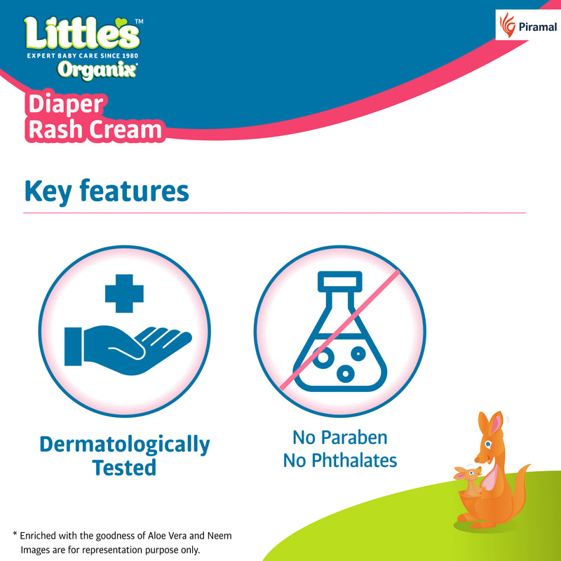 Little's Organix Diaper Rash Cream | Contains Organic Aloevera & Neem Extract-50gm