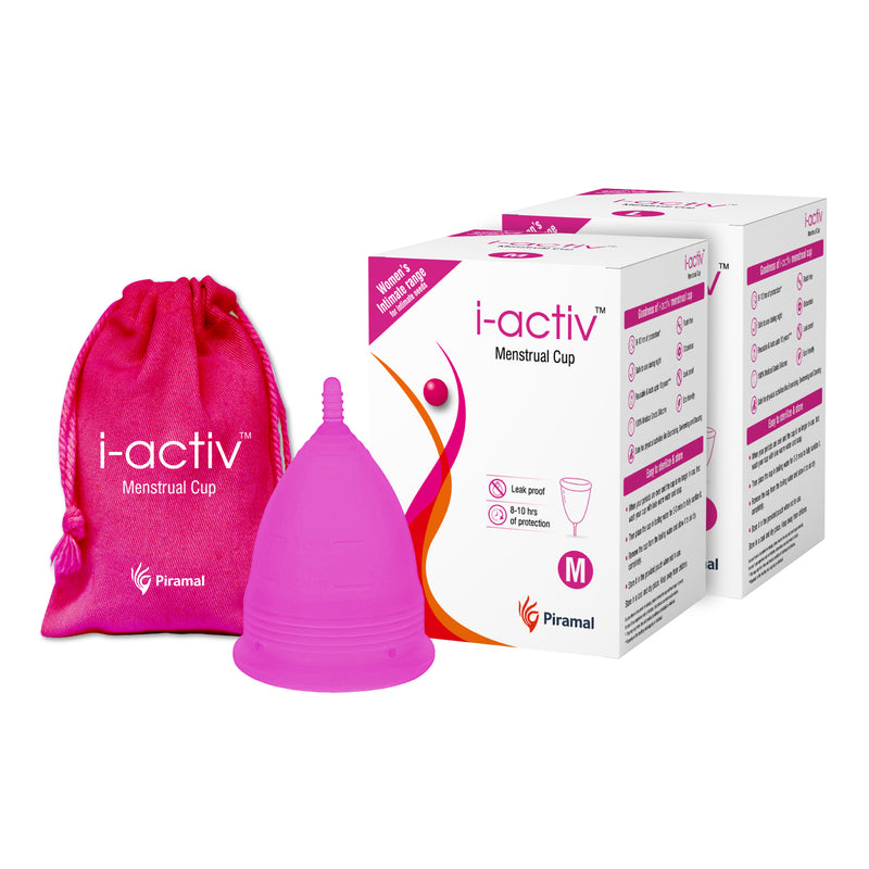 i-activ Menstrual Cup for Women | Rash-Free, Leak-Free & Ultra soft Cup with Pouch| 100% Medical Grade Silicone | 8-10 hrs protection |w