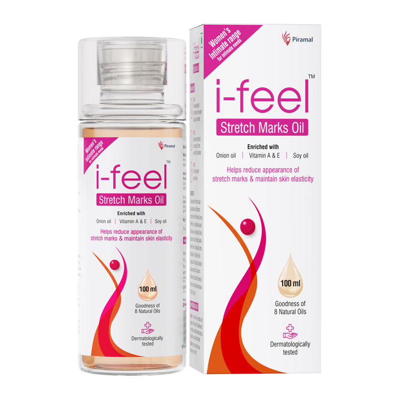 i-feel stretch marks oil |For Stretch marks removal, even toned skin |With Goodness of Vitamin A, E and natural oils| 100 ml| Dermatologically tested