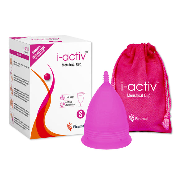 i-activ Menstrual Cup for Women | Rash-Free, Leak-Free & Ultra soft Cup with Pouch| 100% Medical Grade Silicone | 8-10 hrs protection |w